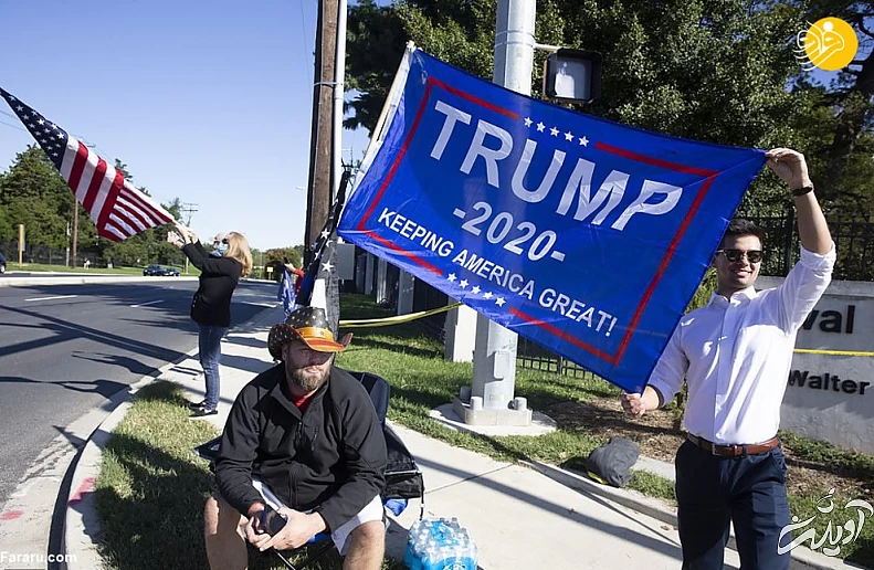 گزارش تصویری دعا برای بهبودی حال دونالد ترامپ